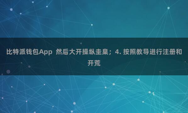 比特派钱包App  然后大开操纵圭臬；4. 按照教导进行注册和开荒
