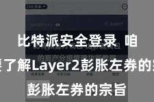 比特派安全登录  咱们要了解Layer2彭胀左券的宗旨