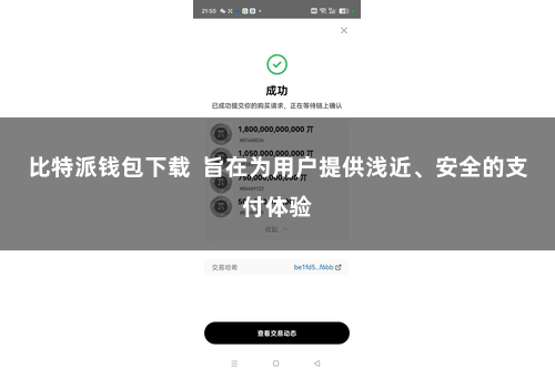 比特派钱包下载  旨在为用户提供浅近、安全的支付体验