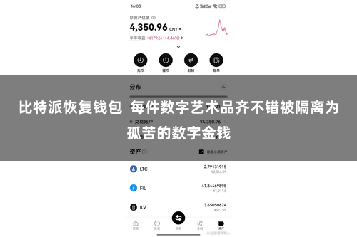 比特派恢复钱包  每件数字艺术品齐不错被隔离为孤苦的数字金钱